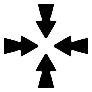 Arrows pointing in different directions in a cross vector