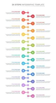 Modern Business Infographic Design Template with 24 Data Points vector