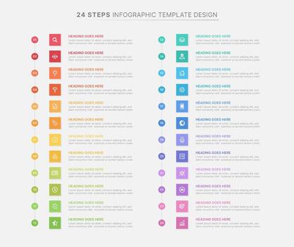 Modern Business Infographic Design Template with 24 Data Points, Yearly Planner Organizer Template vector