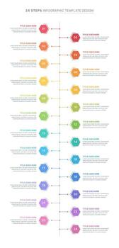 Modern Business Infographic Template Design with 24 Data Points, Yearly Planner Organizer Template vector