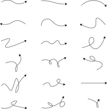 Dotted Line Arrows Collection Directional Symbols and Navigation Elements vector