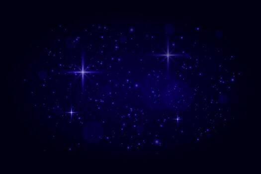 Sparkling particles with blue glow and soft light flares on dark background. Gentle twinkle effect for festive or dreamy scenes. vector