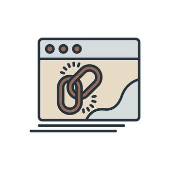 link icons isolated on White Background. Flat style design Thin color icons vector