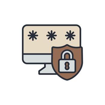 seguro contraseña íconos aislado en blanco antecedentes. plano estilo diseño vector