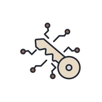 data encryption icons isolated on White Background. Flat style design vector