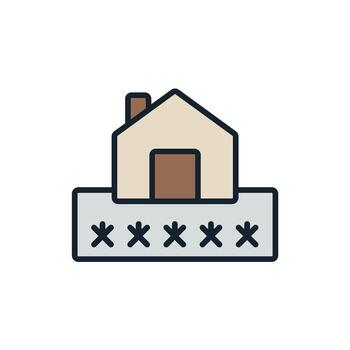 seguridad código acceso Delgado color íconos vector