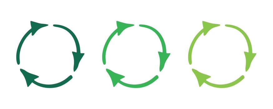 Hand drawn recycle arrow icon Recycling resources symbol Reuse of materials, zero waste, green environment, saving the planet environment vector