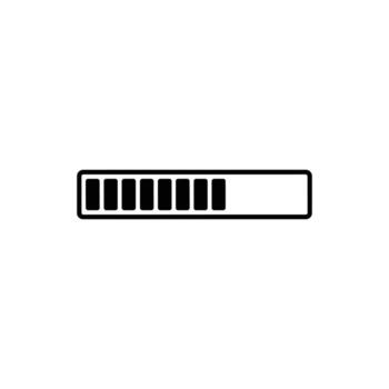 A minimalist loading bar with filled sections on a white background is shown vector