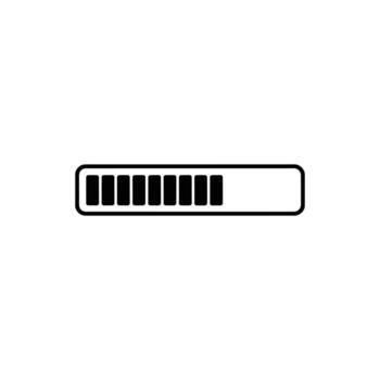 A simple black loading bar shows partial progress on a white background vector