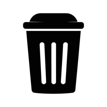 Black container shows a garbage container, and has a white background vector