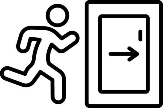 Exit Outline Line Icon Design vector