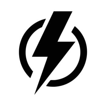 Lightning bolt in a circle conveys power vector