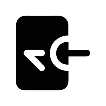 Silhouette symbol shows exit or log in action vector