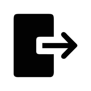 Simple Black Exit Icon Graphic on White Background for Design Projects vector