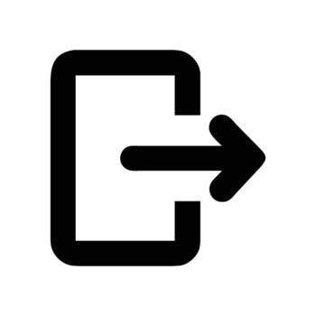 Simple black exit icon on white background for web design vector