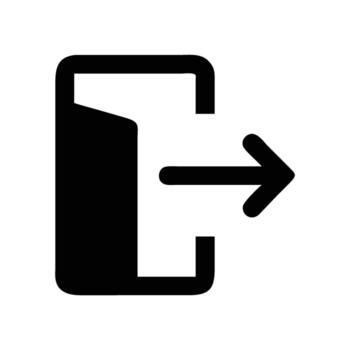 Simple exit icon with arrow pointing right and door silhouette vector