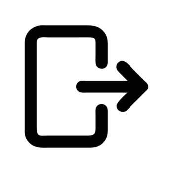 Minimalist logout icon with arrow and square vector