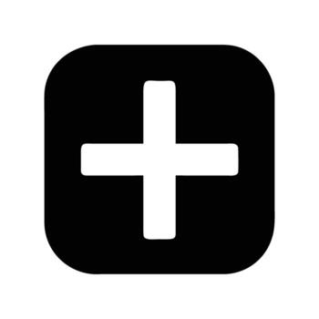 Add symbol icon with rounded square shape for interface vector