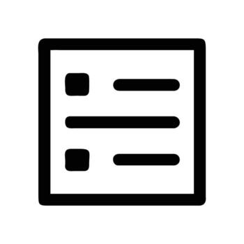 Simple checklist icon with square box, rounded lines vector