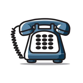 Illustration Graphic Cartoon of a Telephone Icon with Retro Design and Classic Features, Representing Communication, Connection, and Nostalgia in a Fun and Engaging Style vector