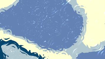 Deep Cerulean Cream Liquid Abstract Animation Flowing with Blue, Grey, and Yellow Colors Creating a Mesmerizing Visual Effect video