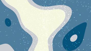 lugna hav flöden abstrakt bakgrund animering terar blå och grå amorf former med gnistrande vit partiklar täcka över video