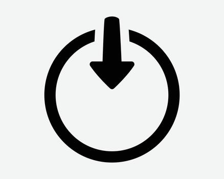 abajo redondo botón hacia abajo flecha punto puntero descargar descargador camino acción Desplazarse página cursor icono firmar símbolo negro blanco ilustración gráfico vector