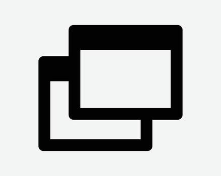 Open New Window Tab Page Internet Computer Digital Pop Up Popup Browser Internet Webpage Black White Icon Sign Symbol Illustration Artwork vector