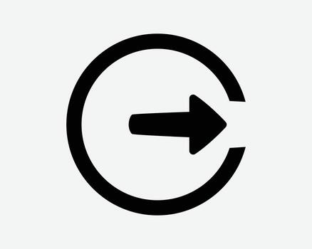 Right Arrow Point Pointing Next Page Cursor Scroll Swipe Pointer Direction Navigation Button Circle Icon Sign Symbol Black White Illustration Graphic vector