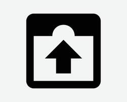 entrega paquete gastos de envío enviar correo fuera expedido subir flecha hacia arriba punto arriba Envío enviar postal negro blanco icono firmar símbolo gráfico obra de arte vector