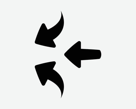 Tres flechas punto izquierda señalando oblicuo Oeste lado fluir fluido camino ruta dirección posición negro blanco icono firmar símbolo gráfico obra de arte vector