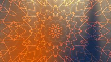 Marin koppar glans dynamisk kalejdoskop animering med geometrisk mönster, värma orange och Häftigt blå nyanser skapande en fascinerande effekt video