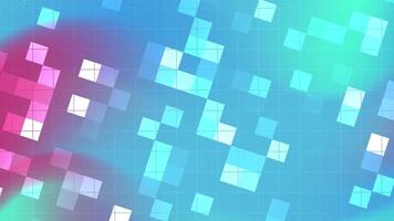 resúmenes parpadeo cuadrado dinámica pixelado antecedentes con vibrante color transiciones y geométrico cuadrícula animación video