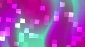 samenvattingen knipperen plein betoverend beweging achtergrond animatie met verschuiven roze en groen tinten en flikkeren pleinen video