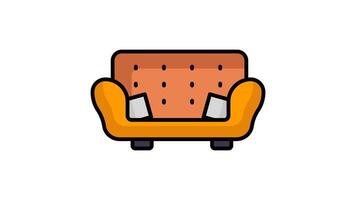 Couch icon animated. suitable for user interface, provide visual feedback and more. alpha channel, transparent background video