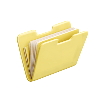 Glossy 3D Rendering Open Folder with Documents Icon Illustration png