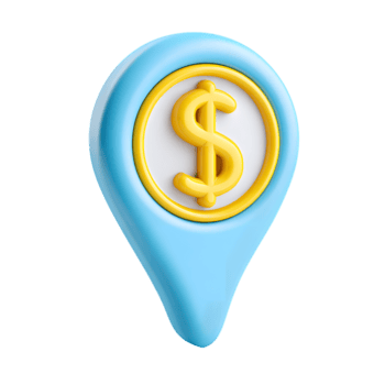 lustroso rendido dólar placa localização ponteiro finança navegação elemento png