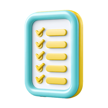 moderno 3d tarea Lista de Verificación con marcas de verificación y líneas icono diseño png