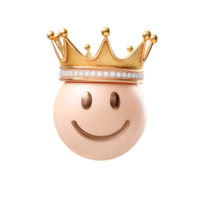 brillante 3d prestados Rey emoji con dorado corona personaje ilustración png