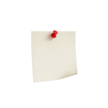 Blank memo note affixed with a red pushpin on a plain transparent surface symbolizing reminders png