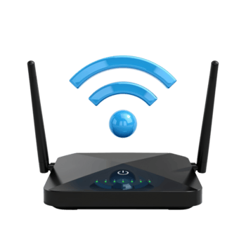 Wireless Connectivity Illustration Displaying High-Speed Internet Connection on a Modern Router png