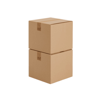 Stacked cardboard boxes on a transparent setting offering possibilities for mockup usage and png