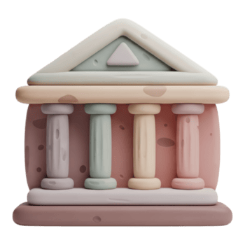 argile bâtiment avec Colonnes ressembler ancien architecture isolé sur transparent Contexte png