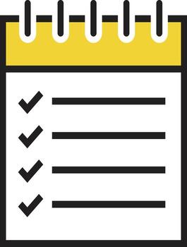 Lista de Verificación con terminado Tareas vector