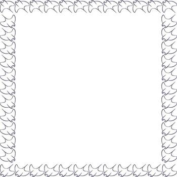 Stingray simple frame. Cute cartoon fishes 2d illustration with empty space for your text vector