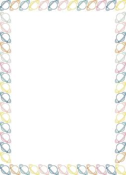 Saturn planet frame. Hand drawn esoteric template with empty space for your text. Baby shower design vector