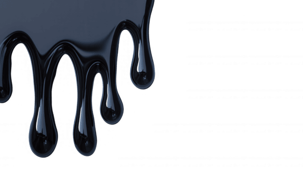 3d SENTIMENTAL svart måla droppande, strömmande nedåt på transparent yta, skapande ikon klibbig textur med slät dynamisk rörelse png