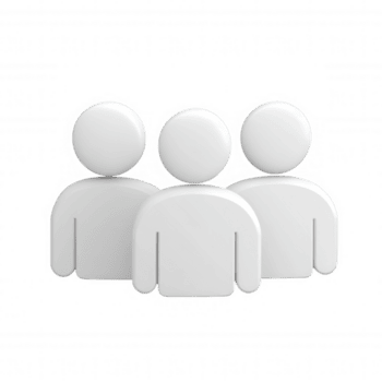 3d icon user Three white teamwork figures standing together, symbolizing a and unity, isolated on abstract transparent background for versatile use png