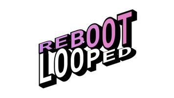 starta om mot slinga, 3d text animering i isometrisk se med motsatt ord rörelse slinga med djärv typografi effekter video