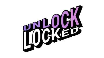 låsa upp mot låst, 3d text animering i isometrisk se med motsatt ord rörelse slinga med djärv typografi effekter video